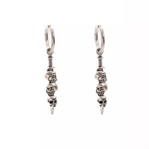 Silver earrings with 2 inches and hoop closure
