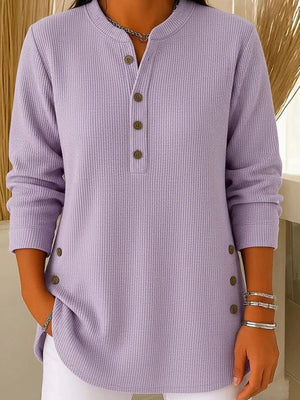 henley in Navy Blue with henley and long sleeve