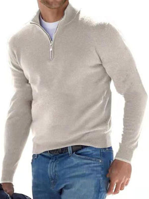 zip-up sweater in Pink with lightweight and hip-length