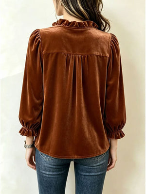 100% polyester Care instructions: Machine wash cold blouse in Dark Green with relaxed silhouette