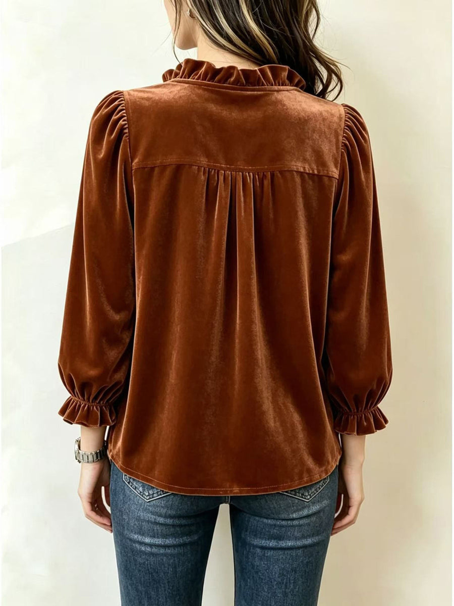 100% polyester Care instructions: Machine wash cold blouse in Dark Green with relaxed silhouette