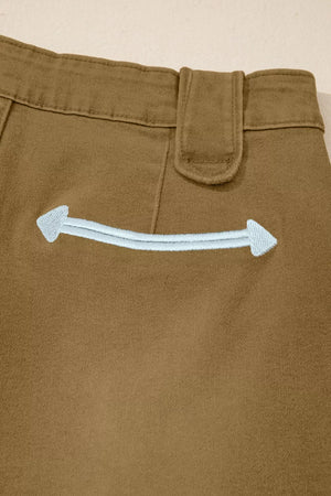 Contrast Arrow Detail Western Denim Shorts option 8
