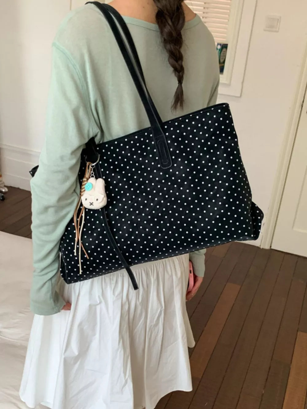 PU Leather Imported Size &amp handbag in Blue with boxy silhouette