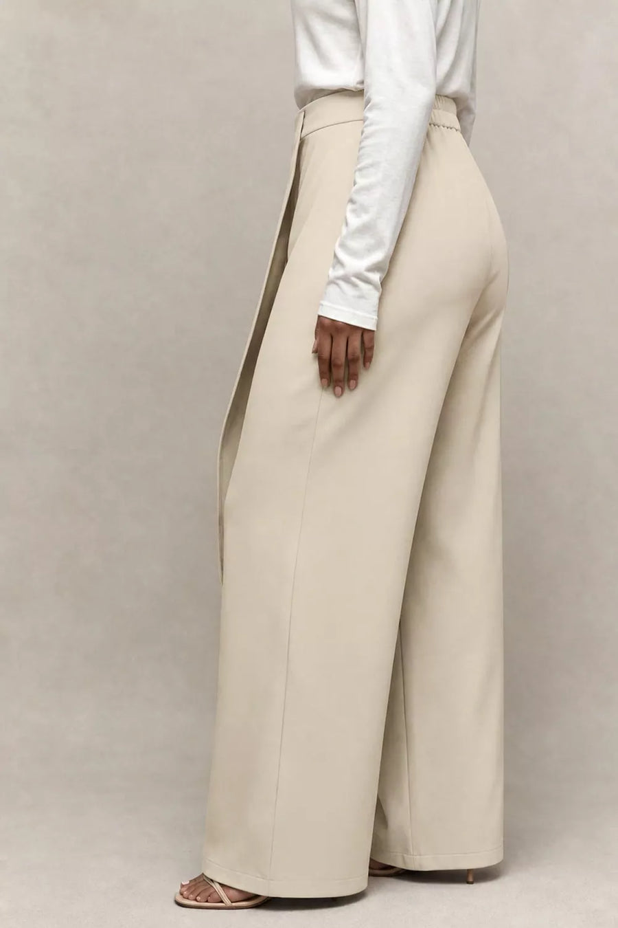 Asymmetrical Wrap Wide-leg Pants option 4