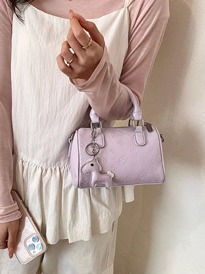 Pink Purple with Top Handle Crossbody Bag in Pink Purple