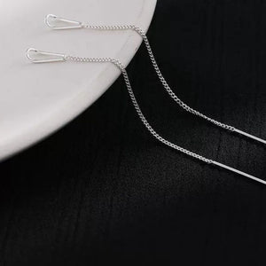925 sterling silver Care instructions: Avoid wearing during exercise, as sweat w earrings in Silver with linear silhouette