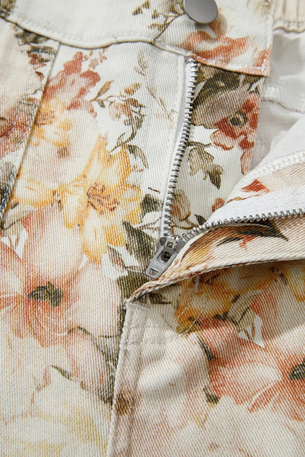 Vintage Floral Print High Waist Wide Leg Jeans option 6