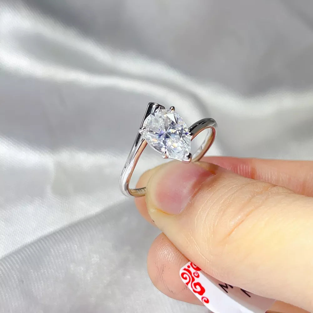0.3 Carat Solitaire Moissanite Wrap Sterling Silver Ring in this colorway
