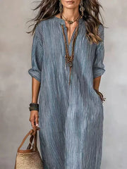 100% polyester Care instructions: Machine wash cold maxi dress in Dark Gray with relaxed silhouette