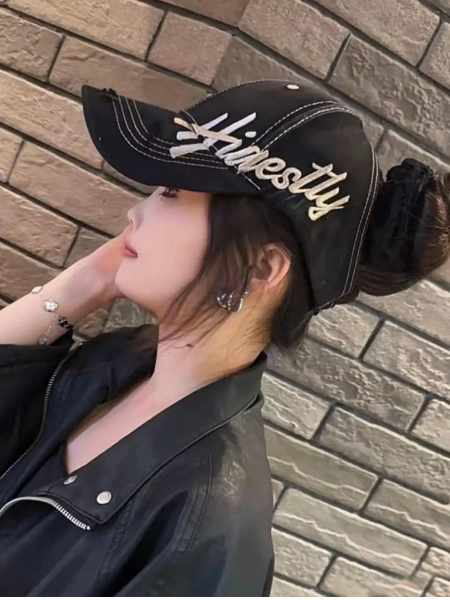 Black with Embroidered Baseball Cap