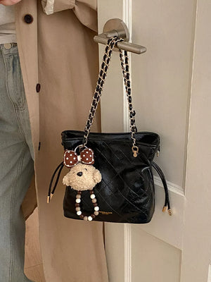Pu Leather Crossbody Bag in White