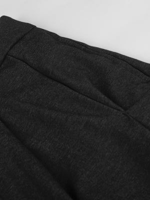 Men's High-Waisted Pleated Wide-Leg Casual Pants in charcoal with pocketed