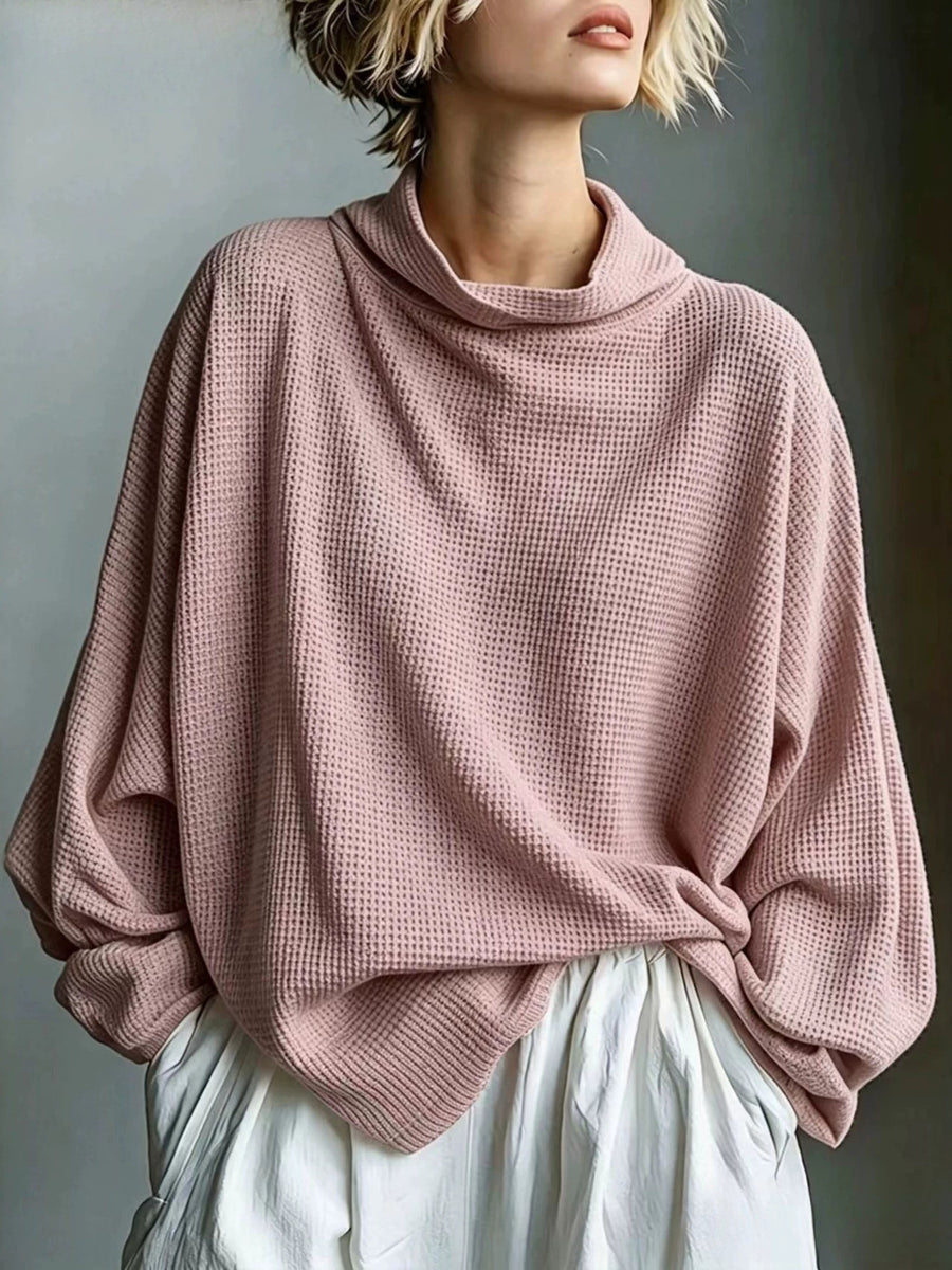 t-shirt in Gray with waffle and waffle-knit