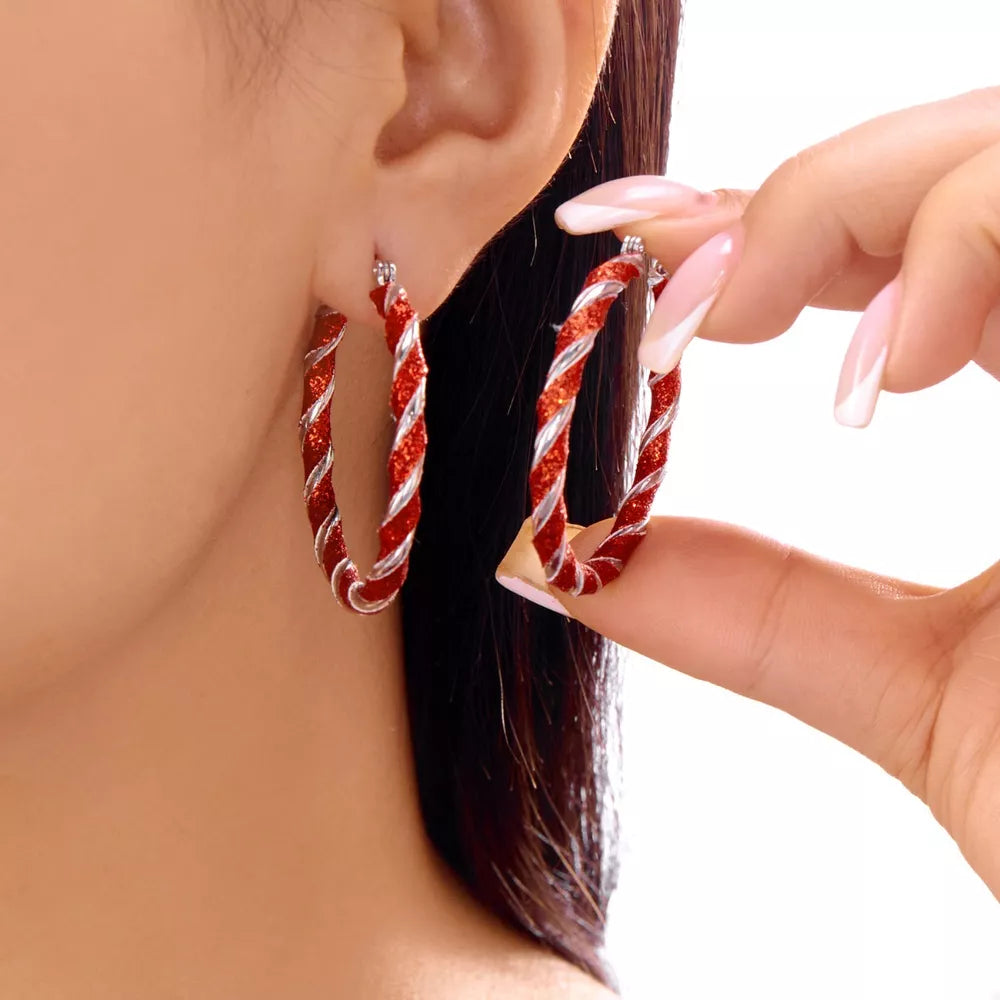 Alloy Care instructions: 1 earrings in green with hoop silhouette
