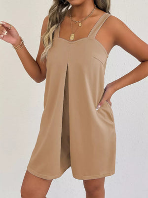 Sweetheart Neck Wide Strap Romper, view 12