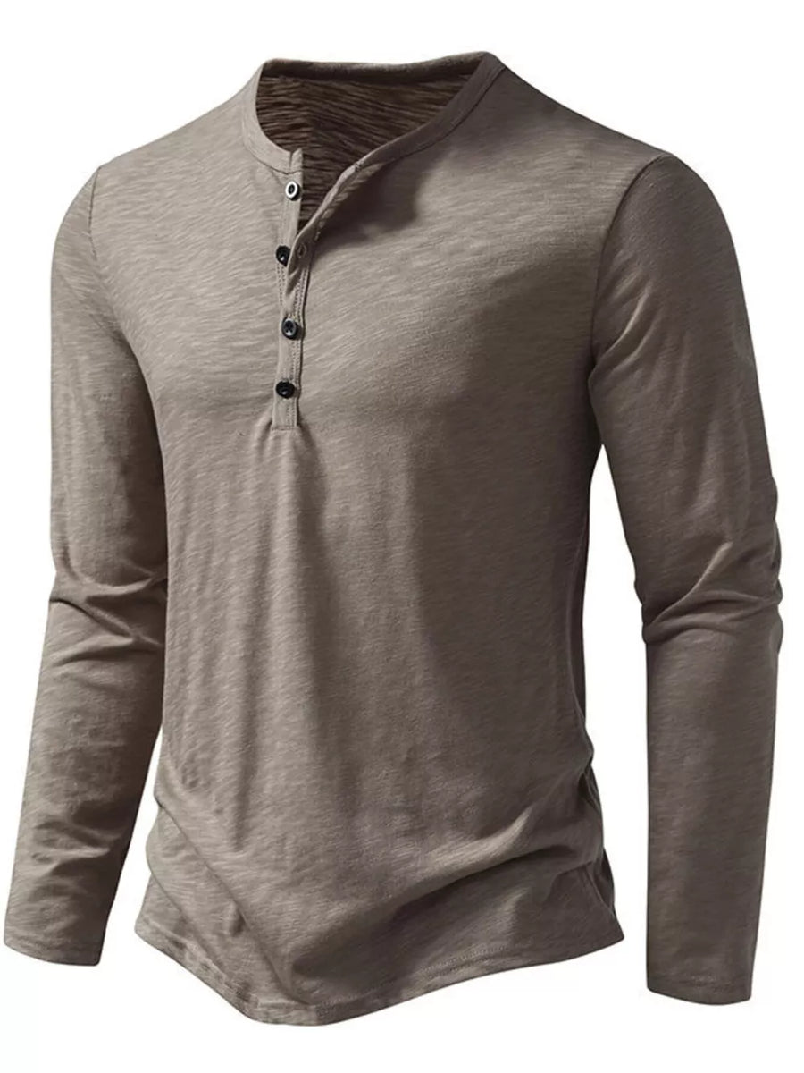 Men's Long Sleeve Henley T-shirt, view 20