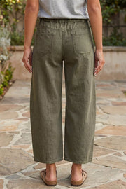Four Leaf Clover Solid Color Ankle Jeans in Army Green