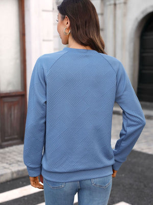 Army Green relaxed sweatshirt with notched