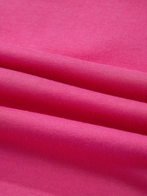 Pink cotton crew neck sweatshirt with subtle texture detail