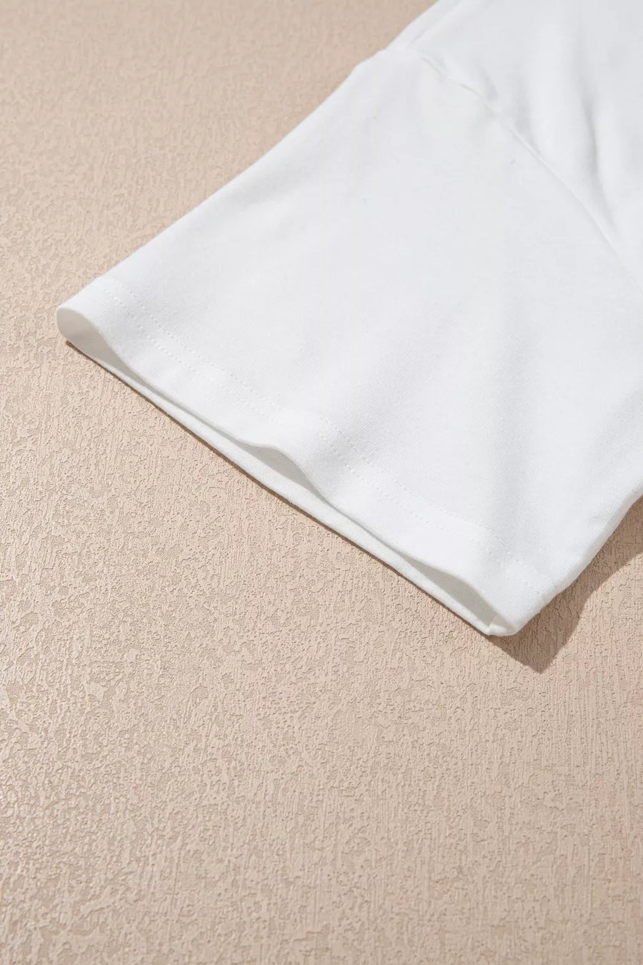 White cotton midi t-shirt dress sleeve detail with lace trim