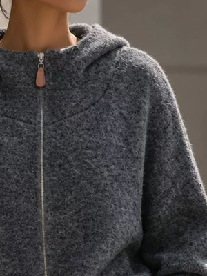 100% polyester Care instructions: Machine wash cold zip hoodie in Blush Pink with loose silhouette