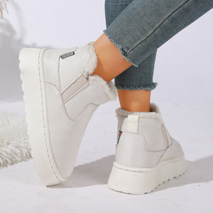 camel boots with ankle-length and slip-on