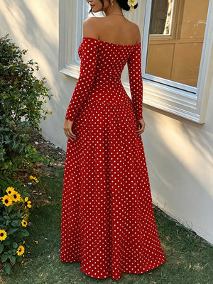 Off-the-shoulder Maxi Dress in Black