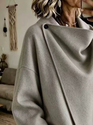 Red cape with hip-length and button