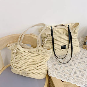 cream tote with geometric and not applicable