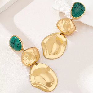 gold earrings with long and post-back