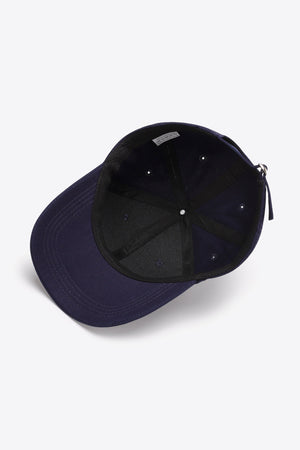 Navy Cotton Twill Baseball Cap in Dark Blue