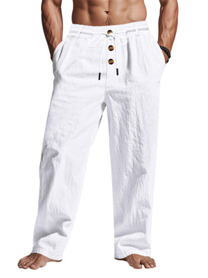 Black pants with full-length and drawstring