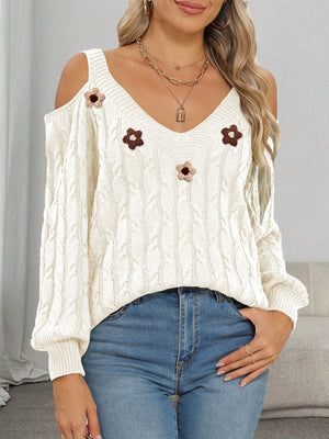 Rice White pullover sweater