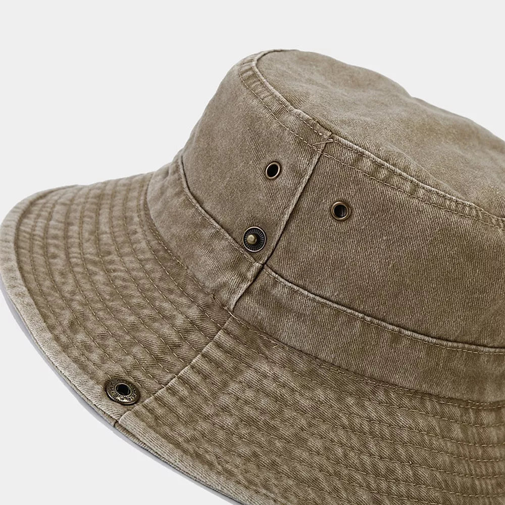 Wide-brim Sun Protection Bucket Hat in Blush Pink with wide brim