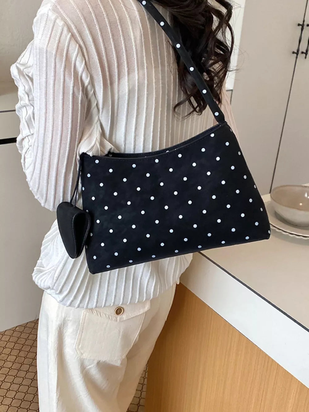 Pink Polka Dot Shoulder Bag