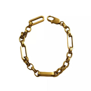 gold with bracelet with chunky
