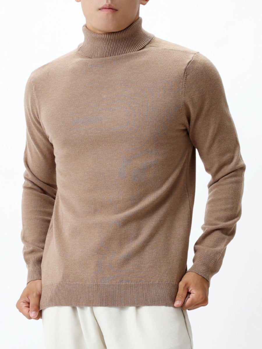 Black slim turtleneck sweater with turtleneck