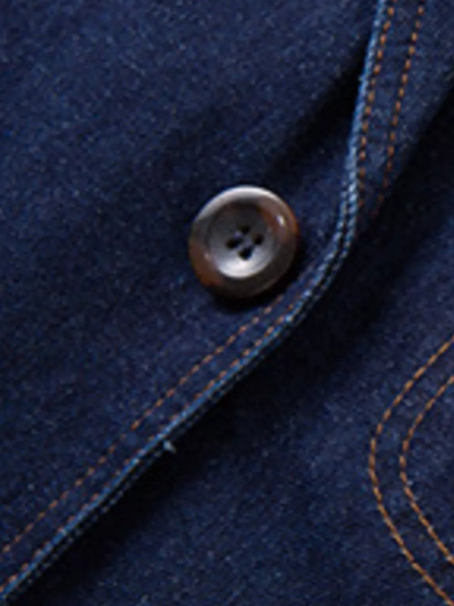 Men's Plus Size Classic Denim Blazer option 5