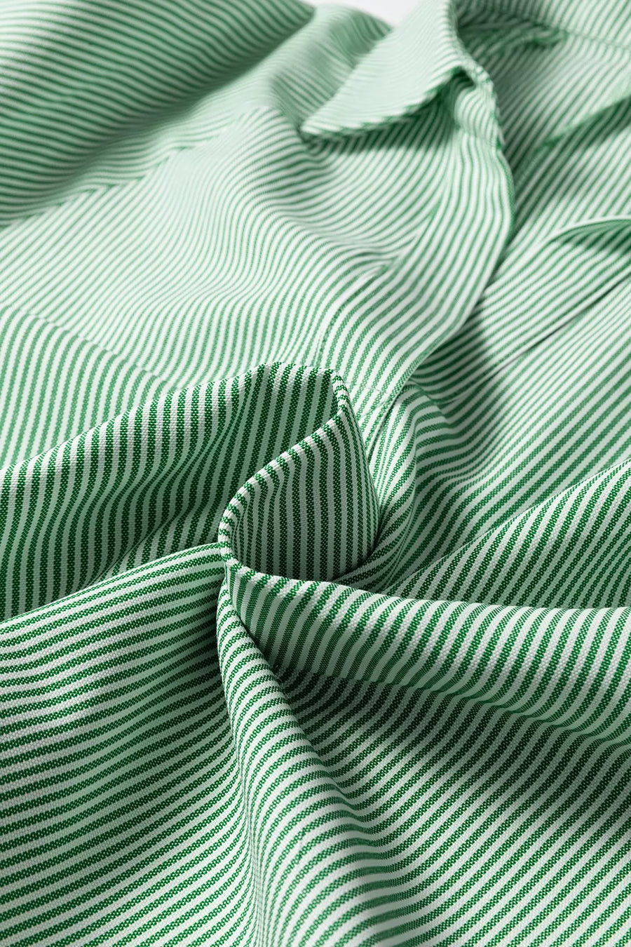Striped Collared Split Neck Half Sleeve Blouse option 9