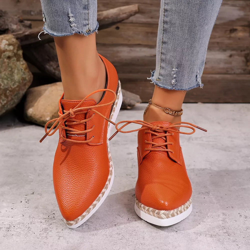 PU Leather, Rubber Imported Size &amp sneakers in orange with platform wedge silhouette