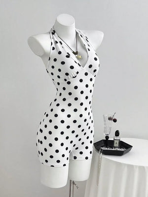 Polka Dot Halter Neck Romper option 3