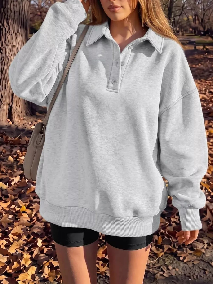 65% polyester, 30% viscose, 5% elastane Care instructions: Machine wash cold sweatshirt in Pink with oversized silhouette