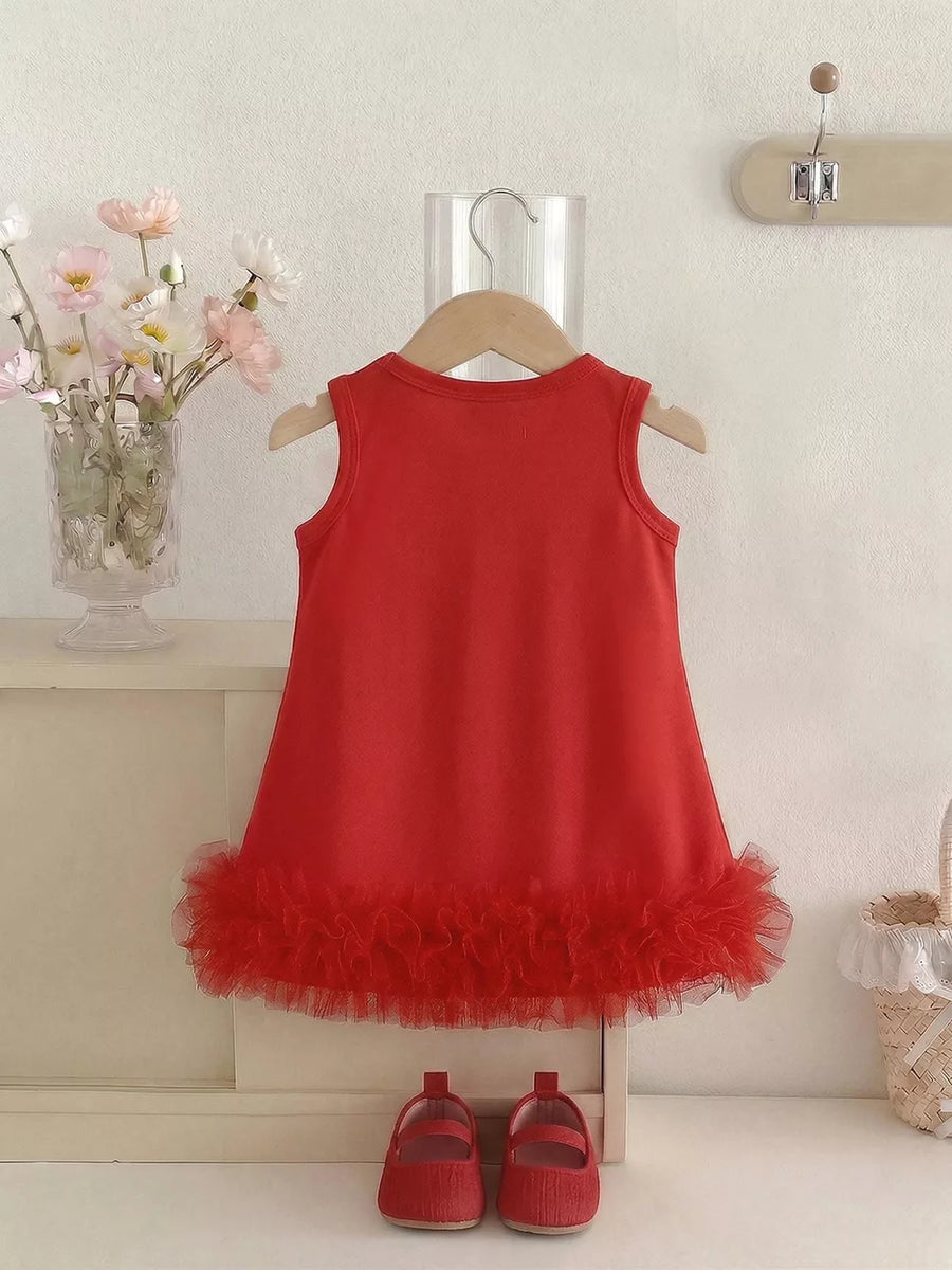 Children's Flower Sleeveless Round Neck Dress option 5