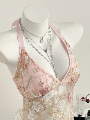Sequin Halter Neck Cami option 5