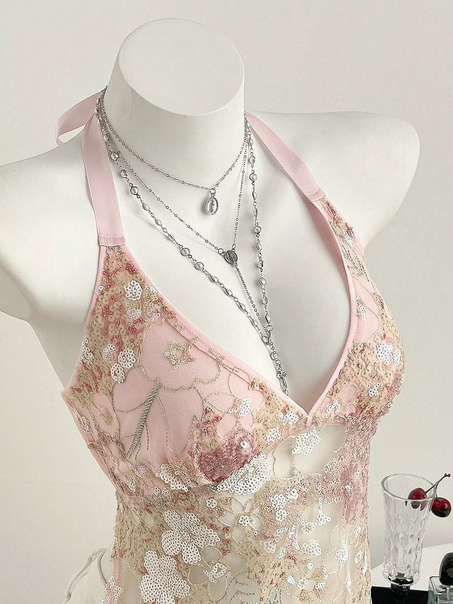 Sequin Halter Neck Cami option 5