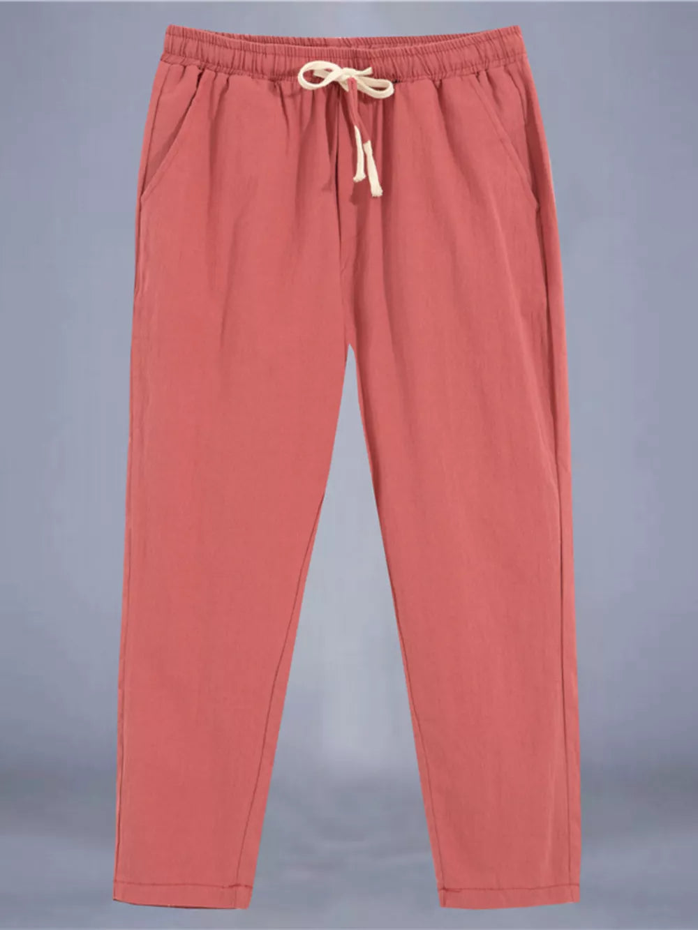 Red Men's Plus Size Drawstring Loose Fit Pants