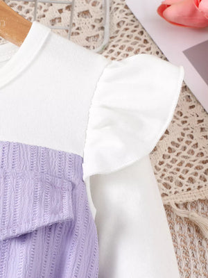 Children's Ruffled Bow Long Sleeve Dress option 5