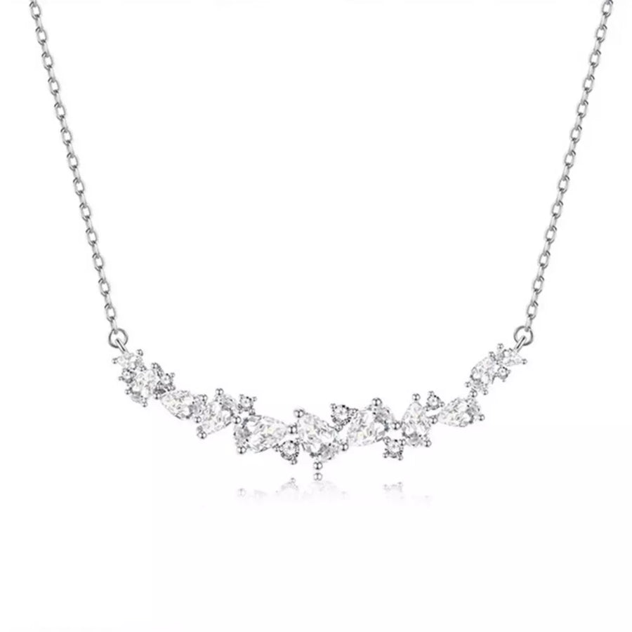 necklace in Silver with zircon embellishment and princess length