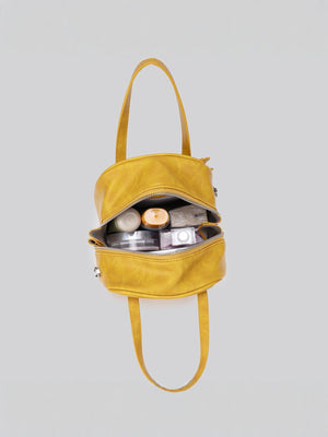 Star-Charm PU Leather Crossbody Bag in mustard yellow