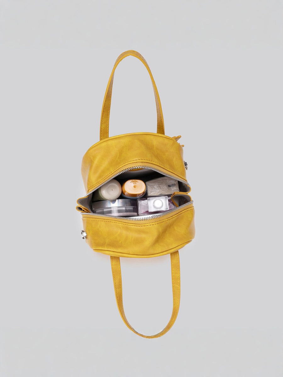 Star-Charm PU Leather Crossbody Bag in mustard yellow